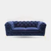Modern Dark Blue Fabric Sofa Set