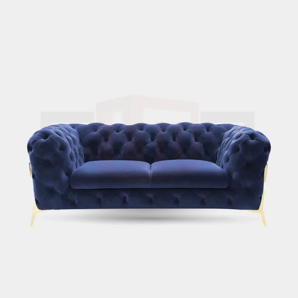 Modern Dark Blue Fabric Sofa Set