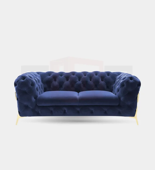 Modern Dark Blue Fabric Sofa Set