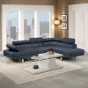 Dark Blue Sectional Sofa Set
