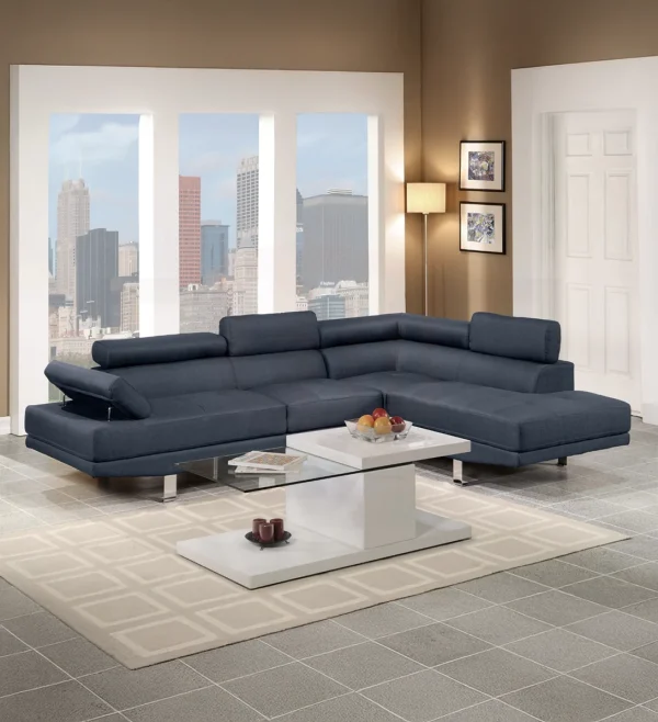 Dark Blue Sectional Sofa Set
