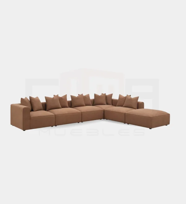 Upholstered Modular Sectional Terracotta