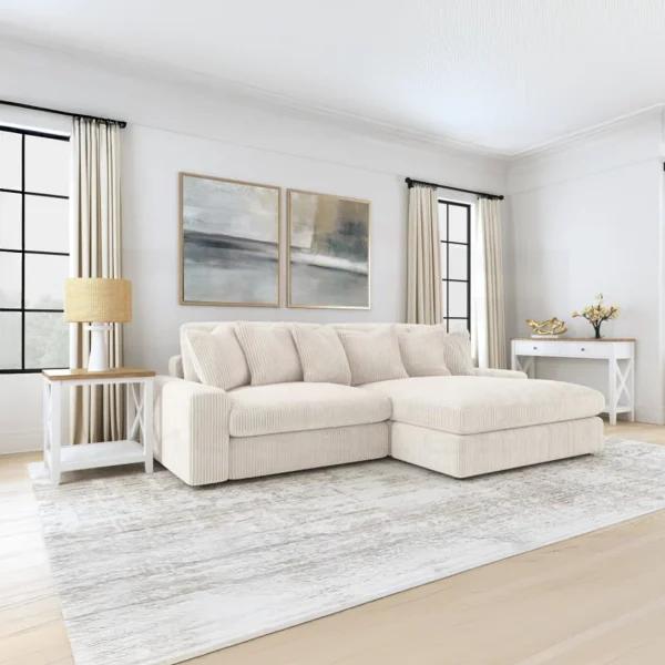 Upholstered Sand Sectional Sofa