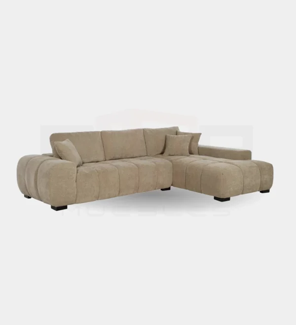 Upholstered Sectional Chaise Sofa Camel