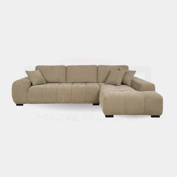 Upholstered Sectional Chaise Sofa Camel