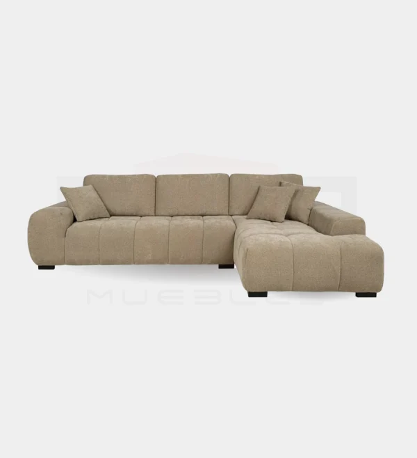 Upholstered Sectional Chaise Sofa Camel