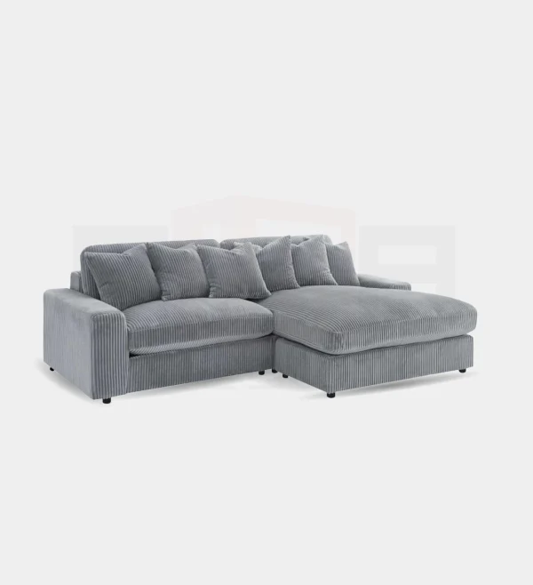Upholstered Reversible Chaise Sectional Sofa Fog