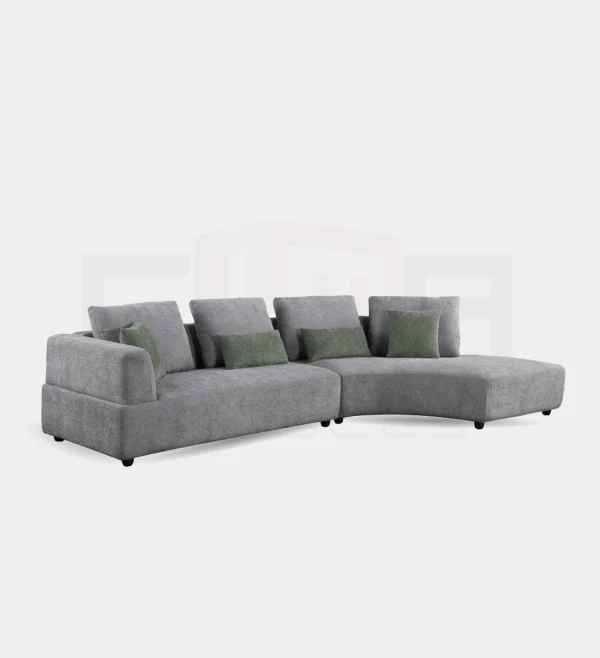 Upholstered Grey Sectional Sofa