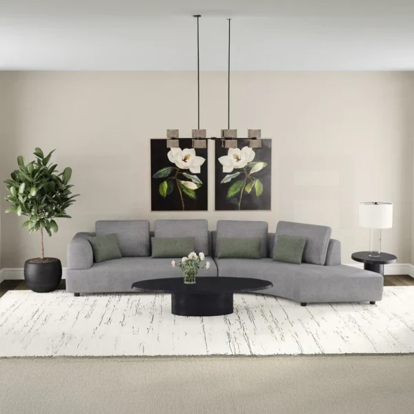 Upholstered Grey Sectional Sofa