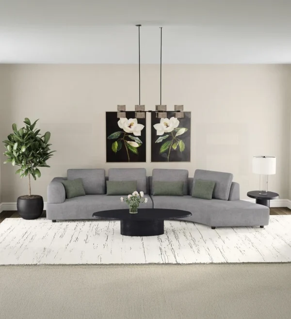 Upholstered Grey Sectional Sofa