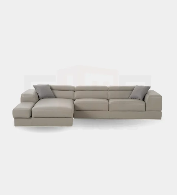 Modern Grey Italian Leather Sofa