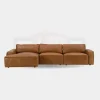 Modern LAF Cognac Leather Sectional Sofa