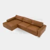 Modern LAF Cognac Leather Sectional Sofa