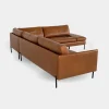 Modern Cognac Leather Sectional Sofa