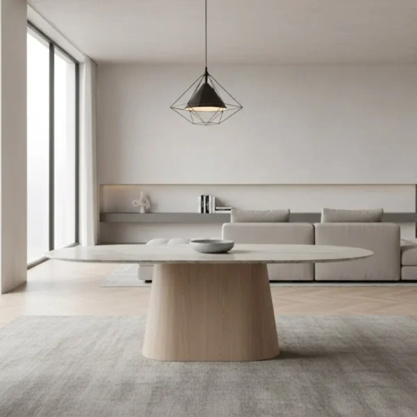 Mesa Travertino & Roble