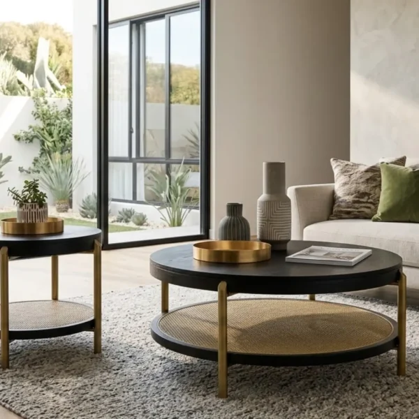 Mesa centro Aura Black & Gold