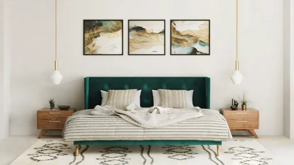 Cama Velvet Verde Esmeralda