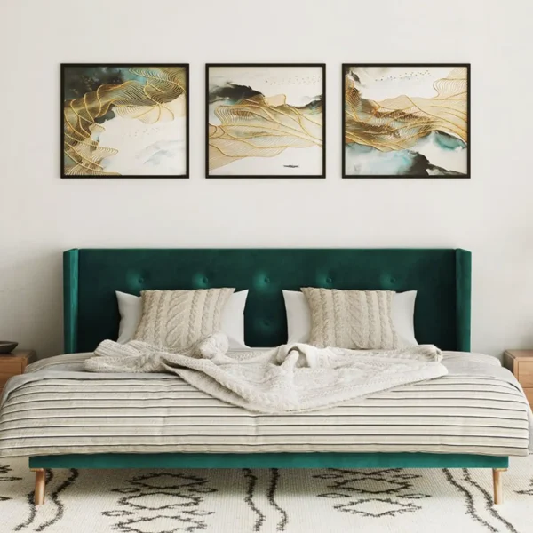 Cama Velvet Verde Esmeralda